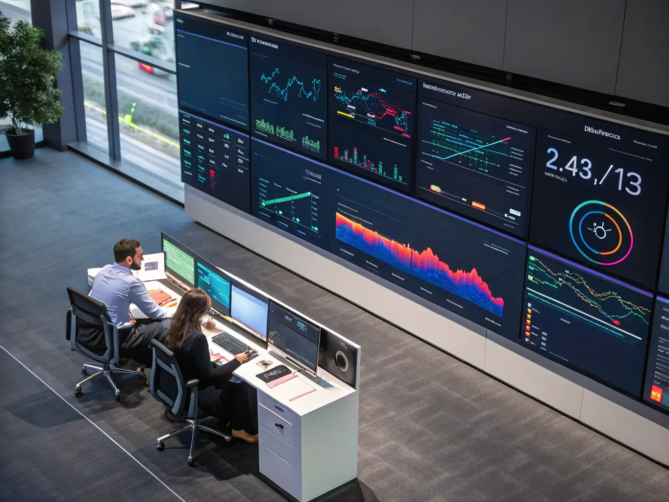 An image showing a dashboard with real-time analytics and adaptive AI system visualizations, representing the Adaptive AI Platforms.