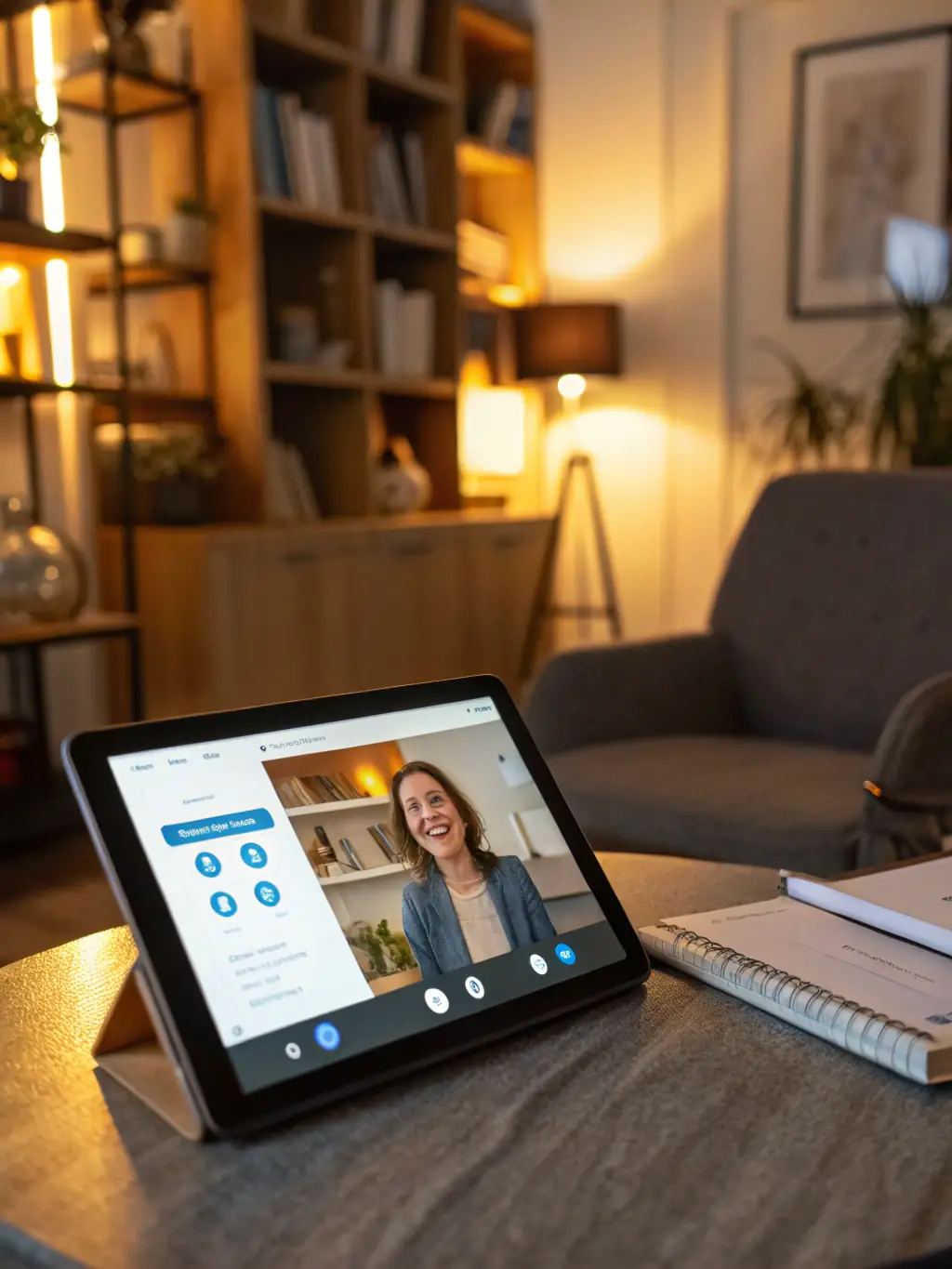 An image depicting an AI-powered virtual assistant interacting with a customer, providing personalized support and resolving queries efficiently. The assistant should appear friendly and helpful.